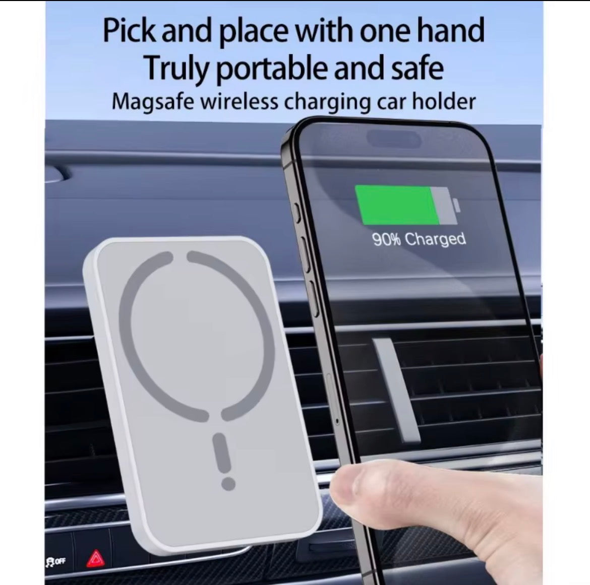 100W Magnetic Wireless Car Charger Air Outlet Phone Holder for iPhone 16 15 14 13 12 Pro Max Fast Wireless Car Charging Station